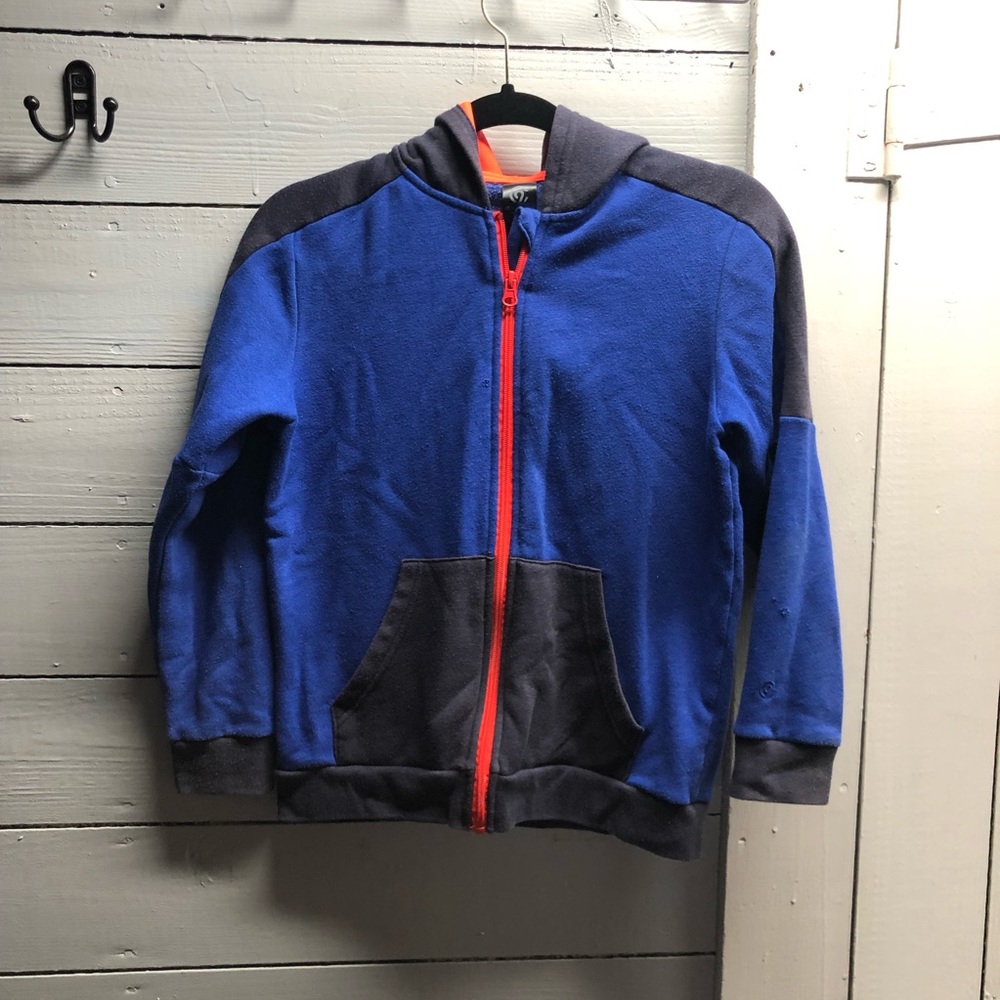 C9 by Champion Boys Full Zip Hooded Sweatshirt Blue and Orange Medium